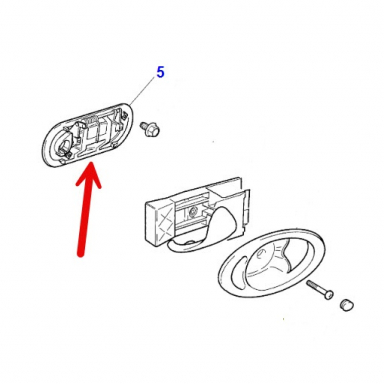 USED OUTER DOOR HANDLE ASSEMBLY, RIGHT SIDE PASSENGER FRONT DOOR JLM12032